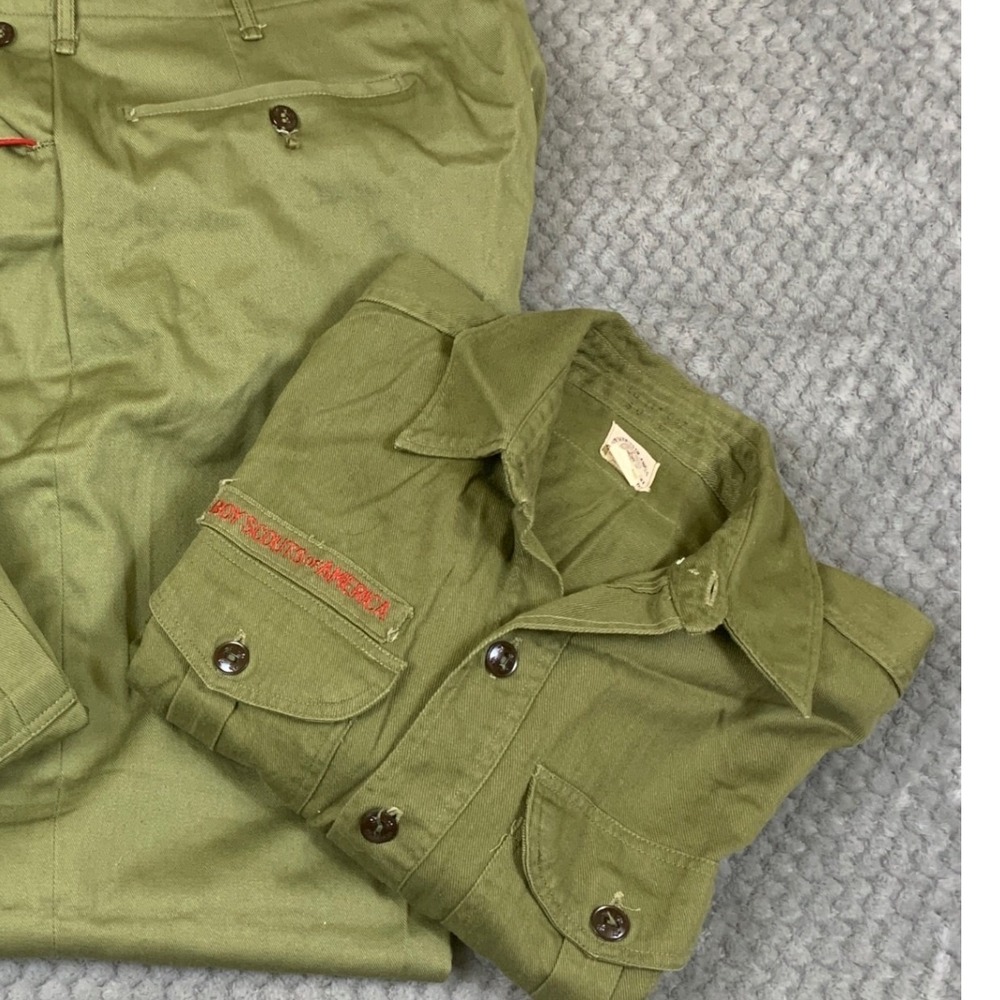Vintage BSA Boy Scouts Uniform Shirt Pants 34 Pueblo CO Troop 17 Talon